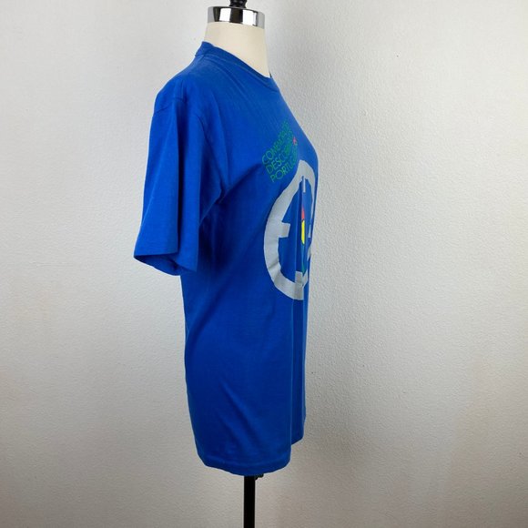 Vtg Souvenir Blue T-Shirt "Celebrations Portuguese Discoveries" Text Compass SM - Picture 8 of 9